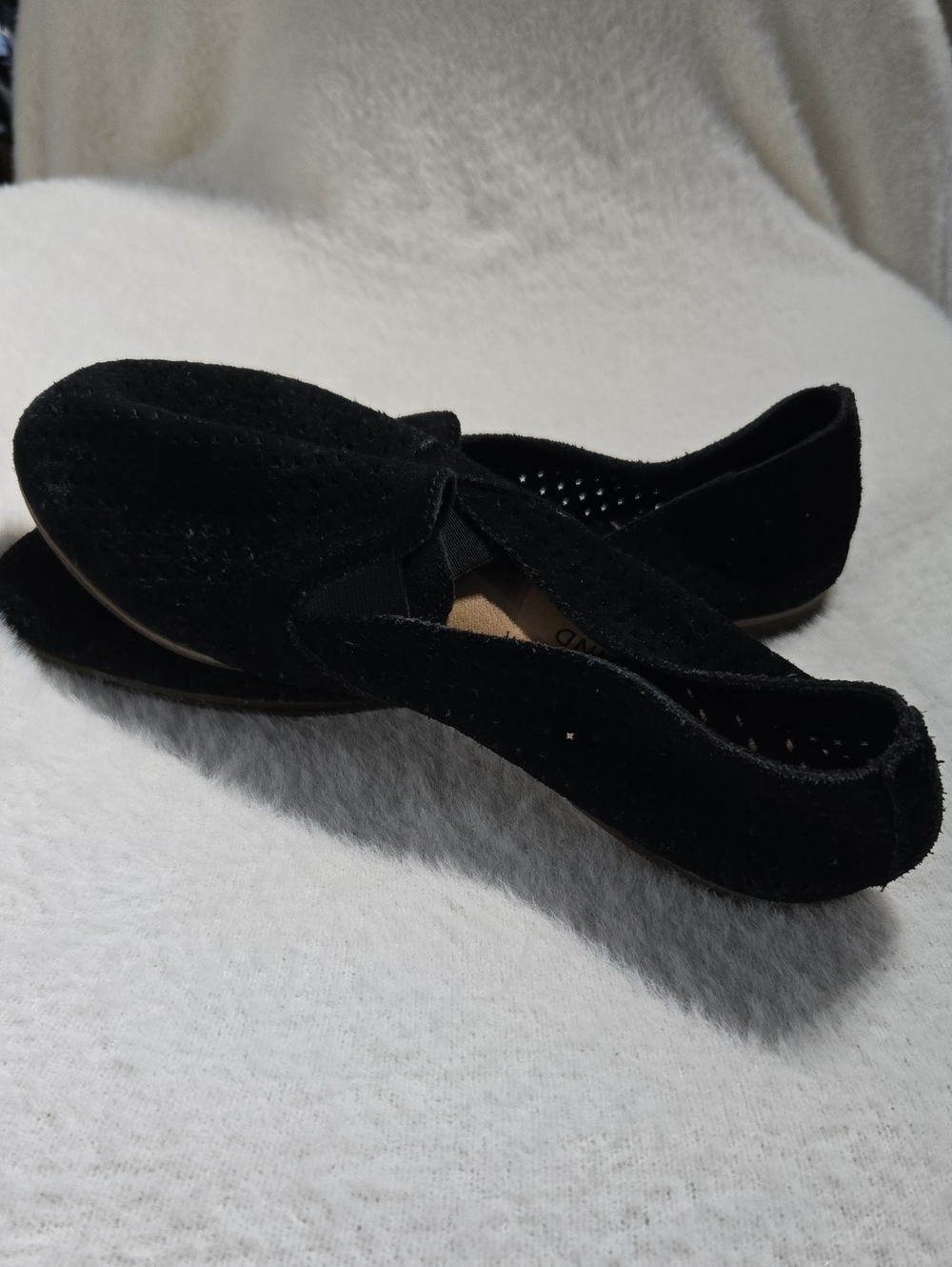 Lucky Brand Black Suede Slip-On Flats